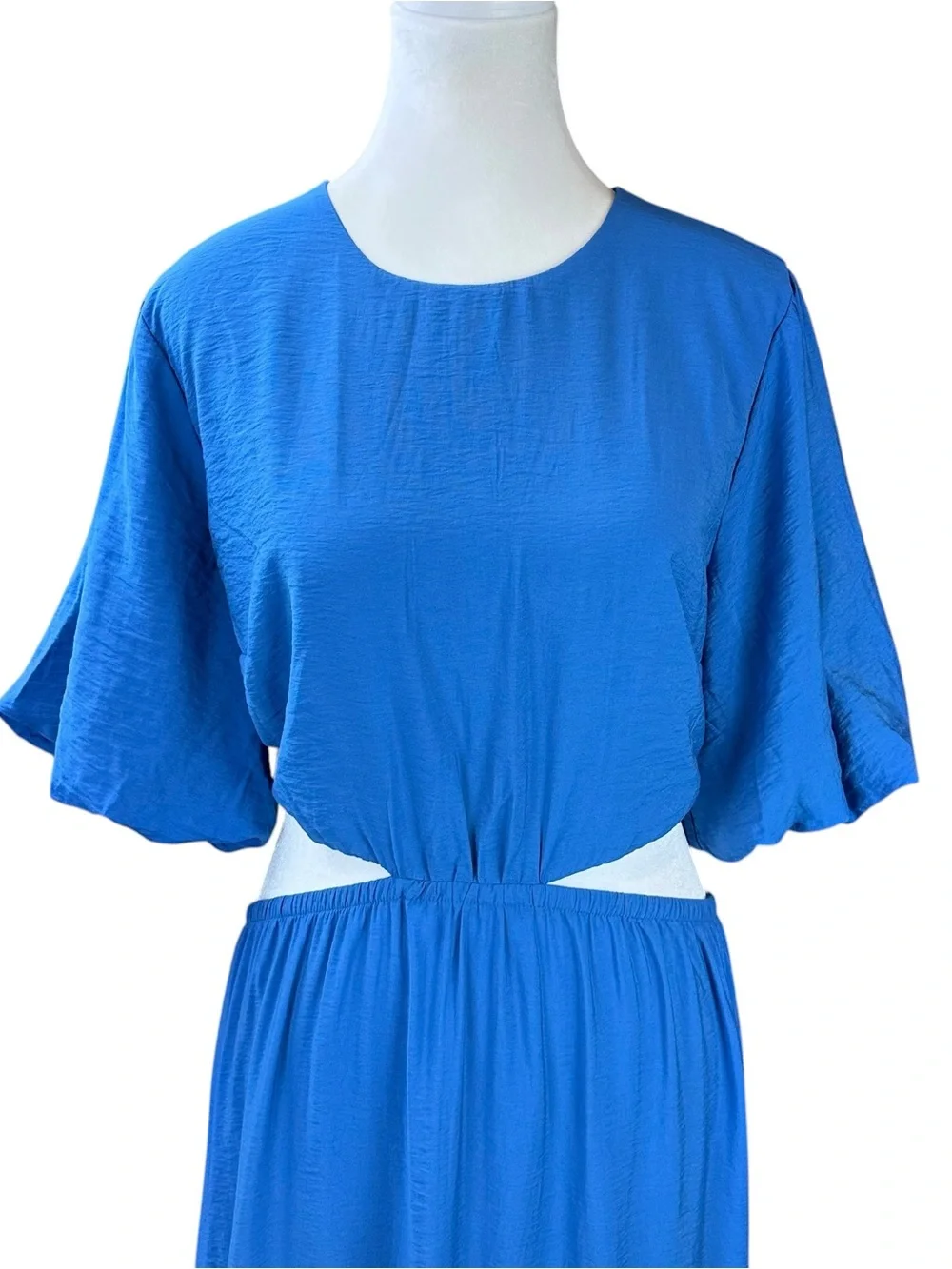 Abercrombie & Fitch Blue Cutout Waist Maxi Dress Size Large NWT